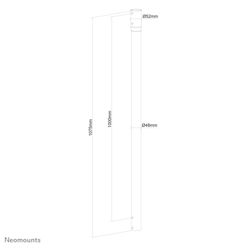 Neomounts NS-EP100BLACK Extension pole TV ceiling mount - h 107,5 cm